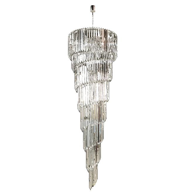 Elegant Crystal Pendant Chandelier 3D model image 2