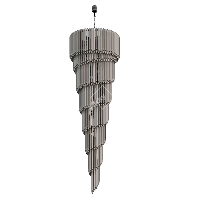 Elegant Crystal Pendant Chandelier 3D model image 3