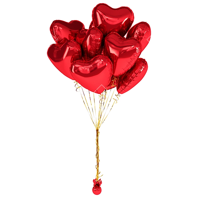 Heart Foil Fountain 3D Model 3D model image 1