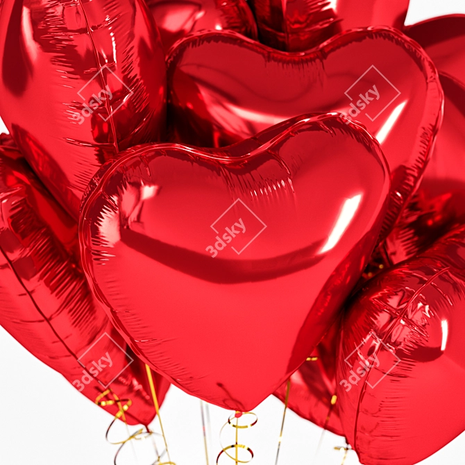 Heart Foil Fountain 3D Model 3D model image 4