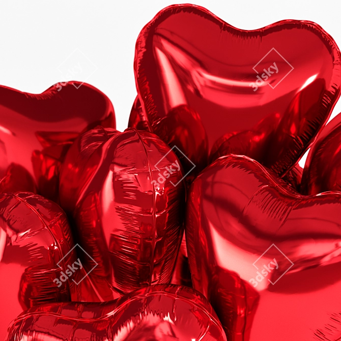 Heart Foil Fountain 3D Model 3D model image 5