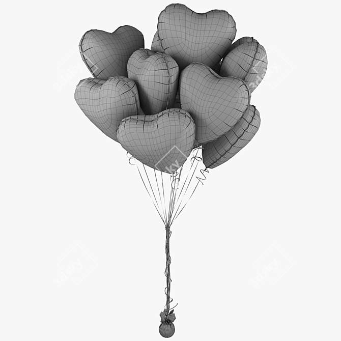 Heart Foil Fountain 3D Model 3D model image 7
