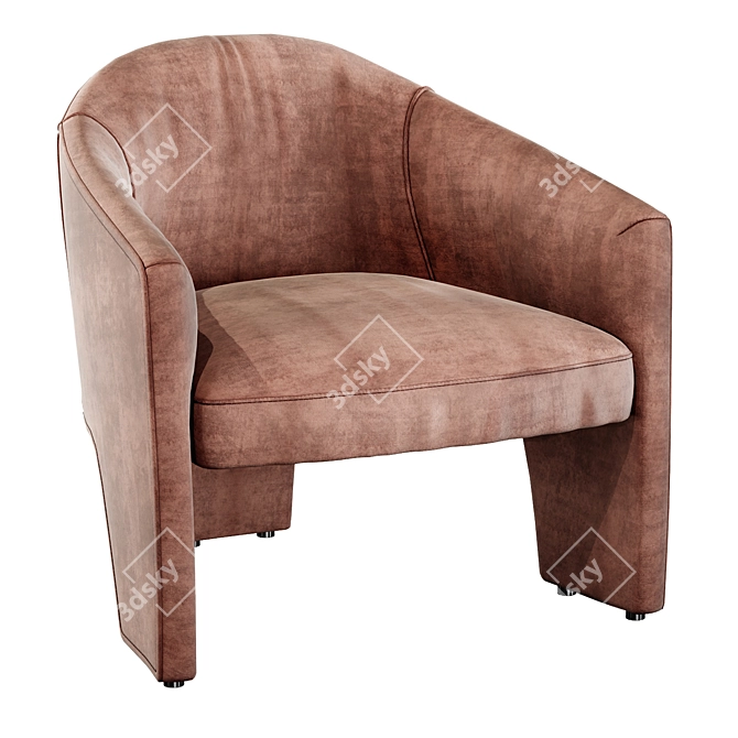 Auburn Velvet Fae Chair 3D Model 3D model image 1