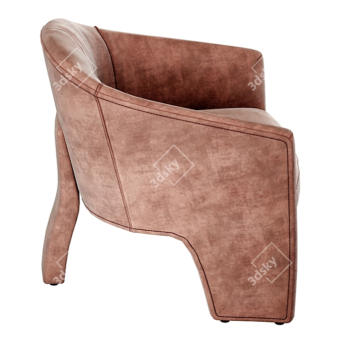 Auburn Velvet Fae Chair 3D Model 3D model image 2