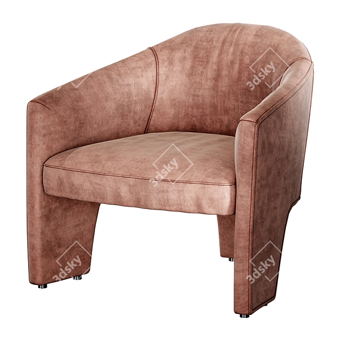 Auburn Velvet Fae Chair 3D Model 3D model image 3