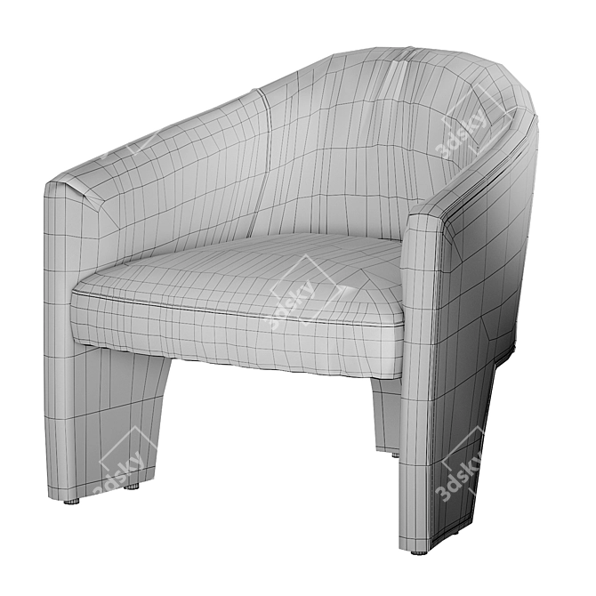 Auburn Velvet Fae Chair 3D Model 3D model image 4