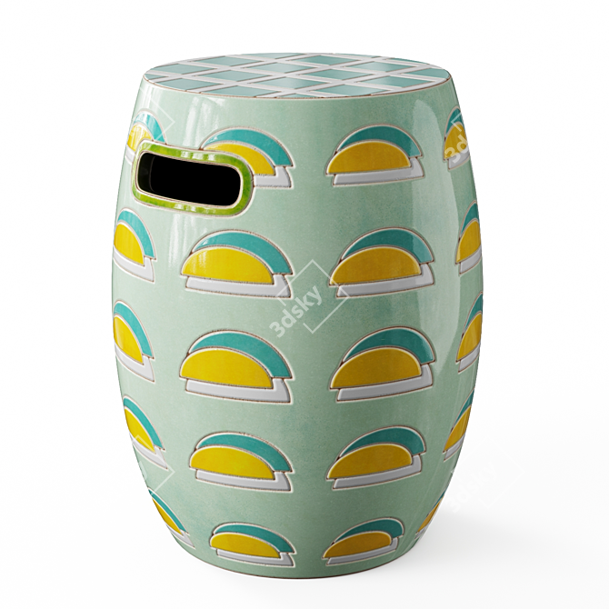 Handcrafted Ceramic Accent Coffee Table 3D model image 1