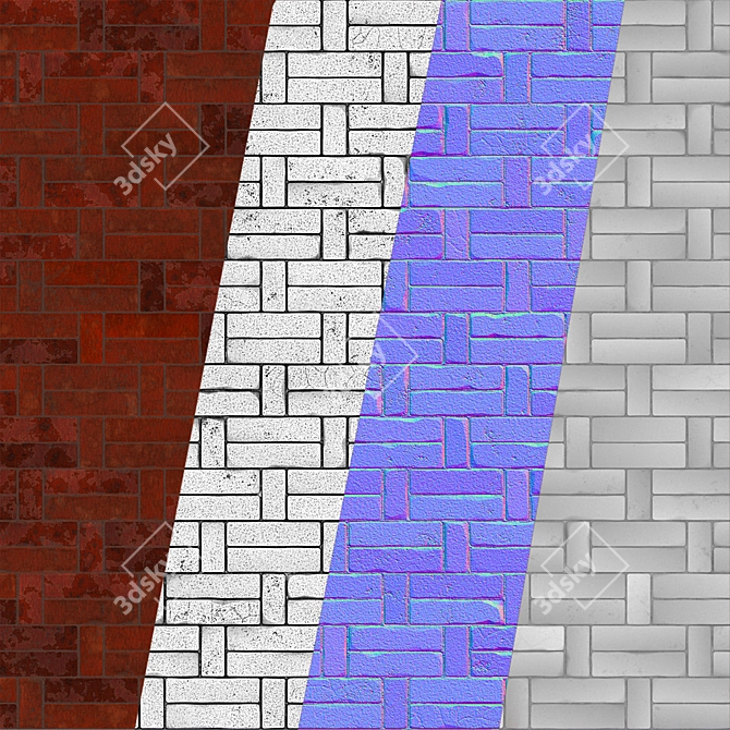 Substance Designer Seamless Brick PBR 3D model image 5