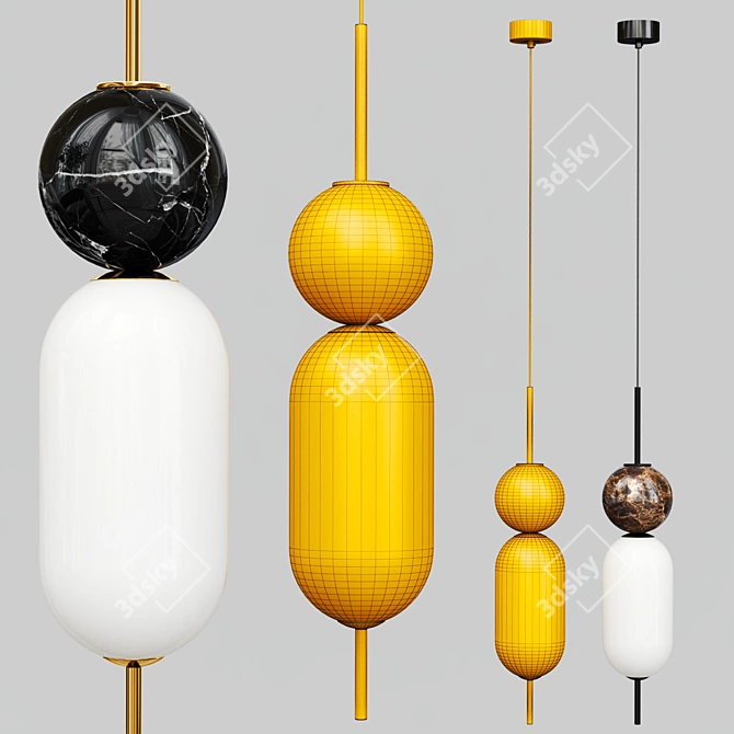 Rustic Chic ANET Pendant Light 3D model image 3