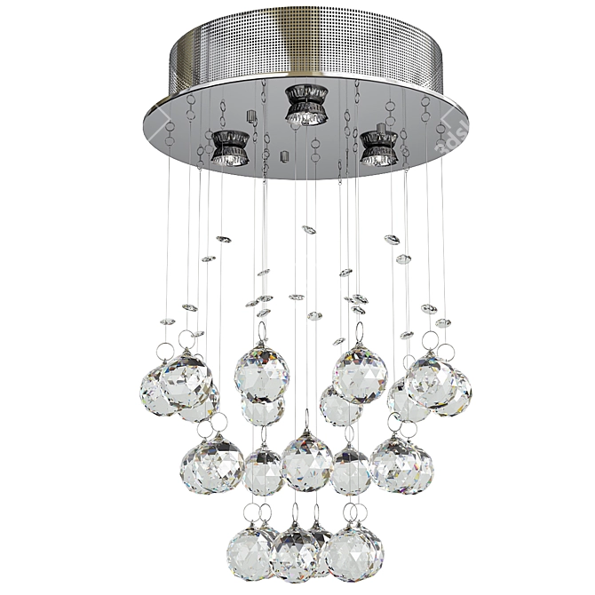 Elegant Crystal Ball Chandelier Light 3D model image 1