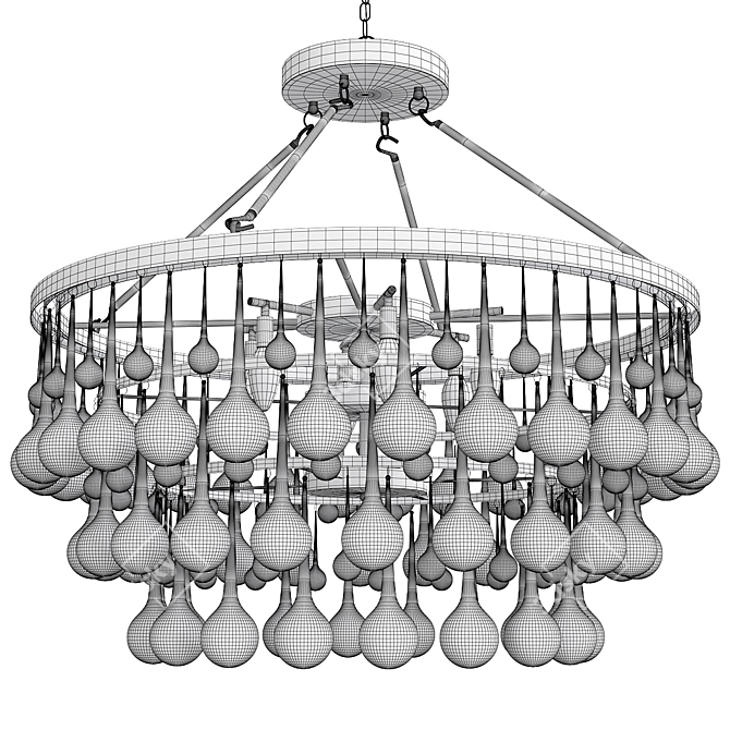 Elegant Crystal Chandelier Light Fixtures 3D model image 2