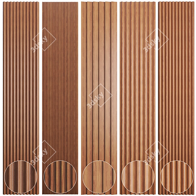 3D Panel Set with UVW Mapped 3D model image 4