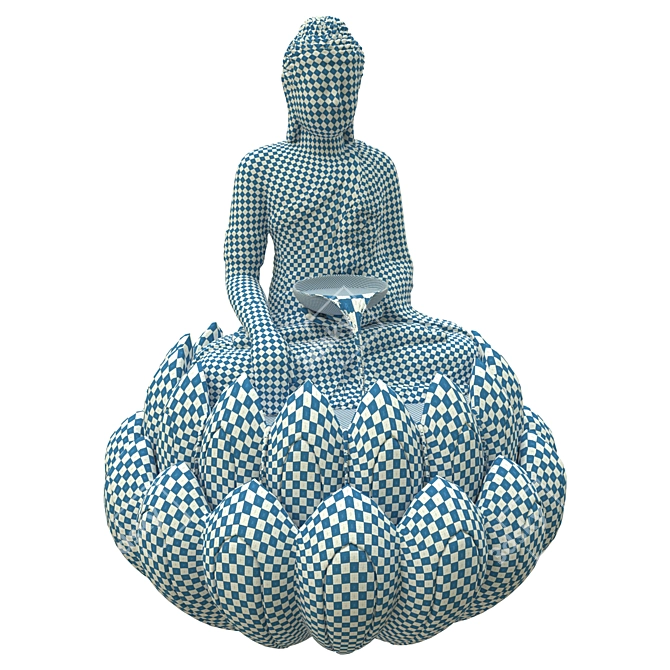 Lotus Buddha Fountain Sculpture 3D model image 6