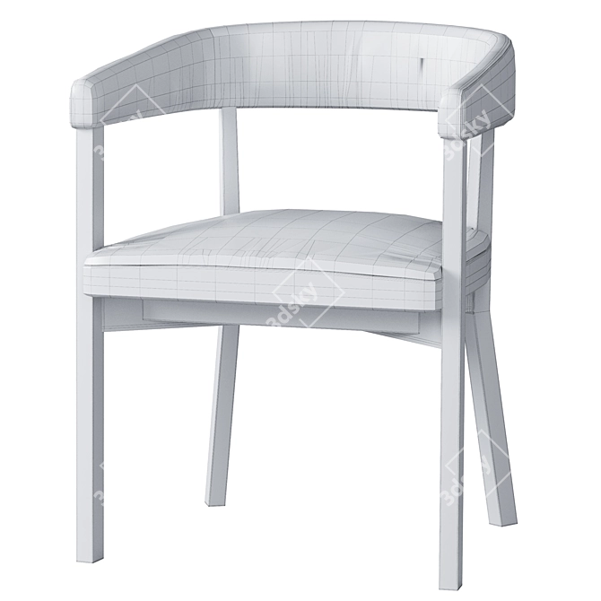 Elegant Barbuda Dining Armchair 3D model image 5