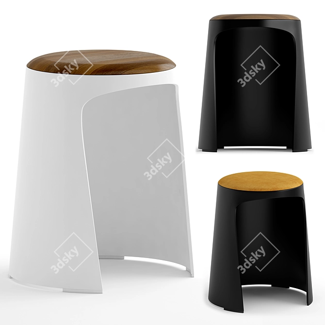 Stylish SELLEX HANDY Stool 3D model image 1