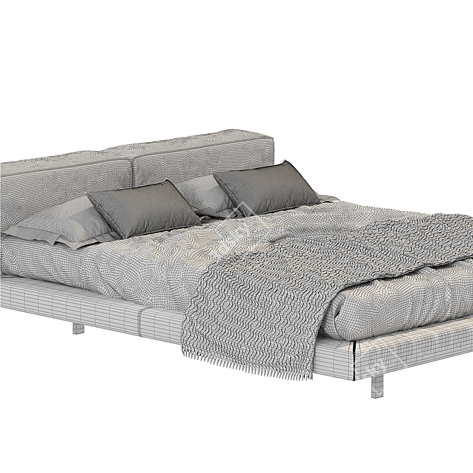 Modern Zenit Bed in Millimeters 3D model image 3