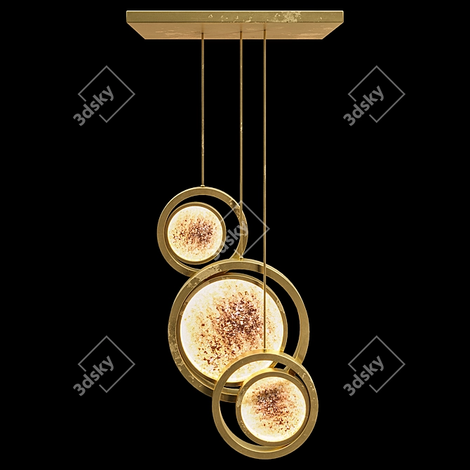 Antique Gold Moon Sculpture Lamp 3D model image 1