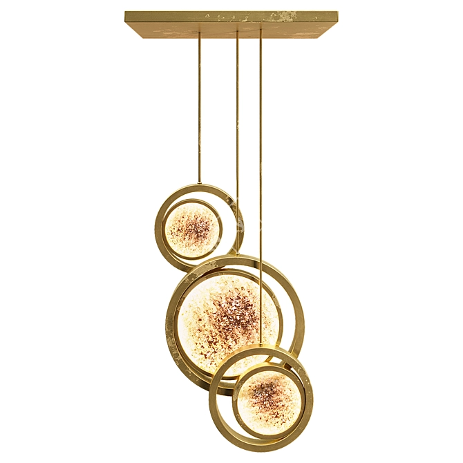 Antique Gold Moon Sculpture Lamp 3D model image 2