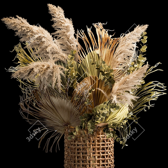 Pampas Grass Basket Installation 3D model image 2