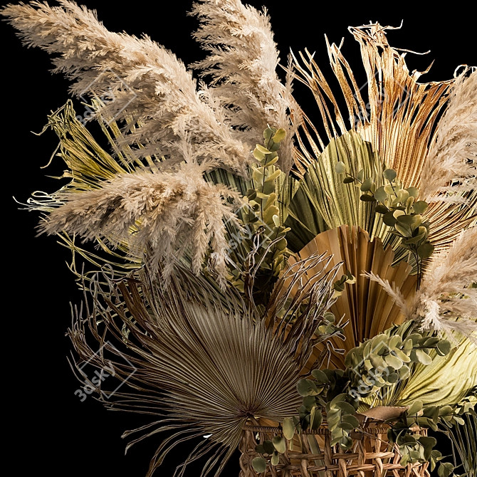 Pampas Grass Basket Installation 3D model image 3