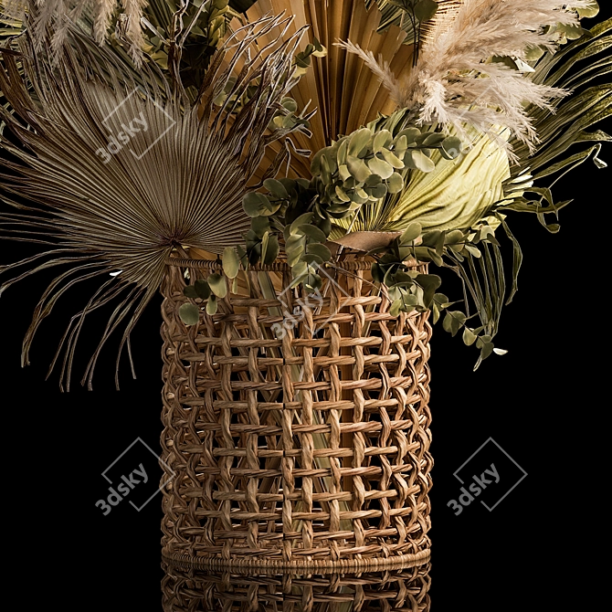 Pampas Grass Basket Installation 3D model image 4