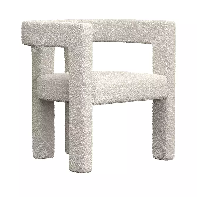 Elegant Black Stature Chair 3D model image 1