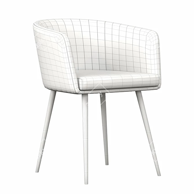 Alina Model Chair in Black/Beige 3D model image 3