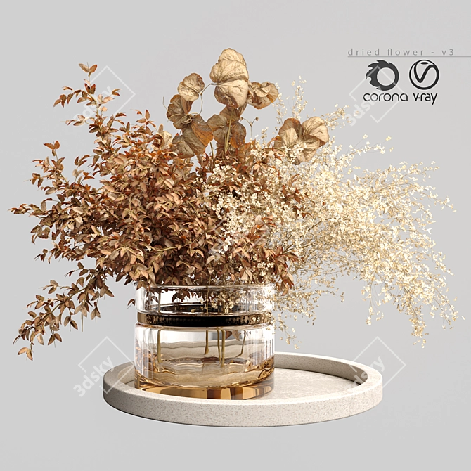 Artisanal Dried Flowers Collection 3D model image 7