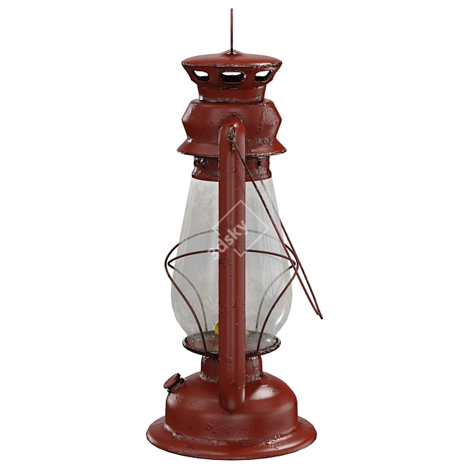 Vintage Oil Lamp 3D Model 3D model image 2