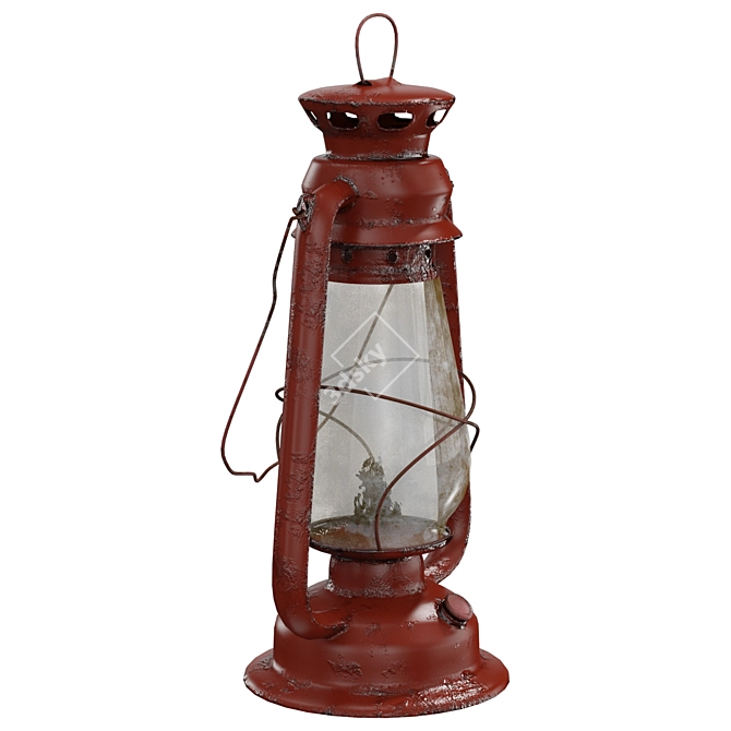 Vintage Oil Lamp 3D Model 3D model image 3