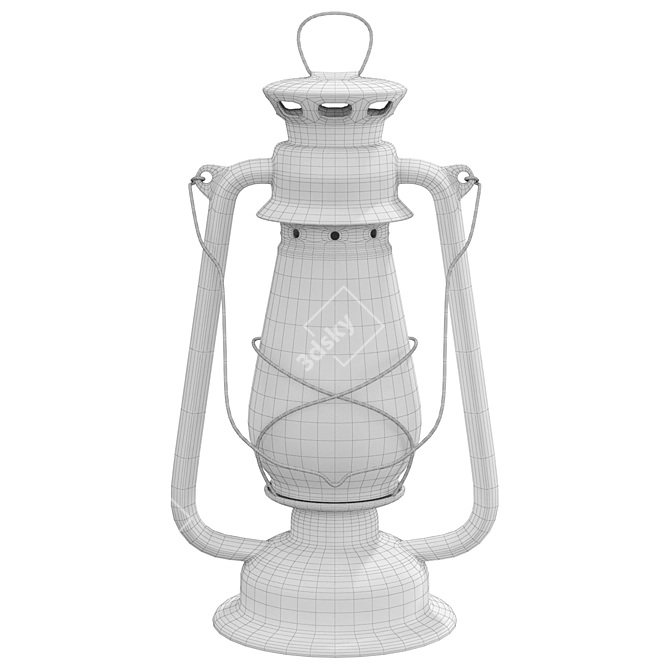 Vintage Oil Lamp 3D Model 3D model image 5