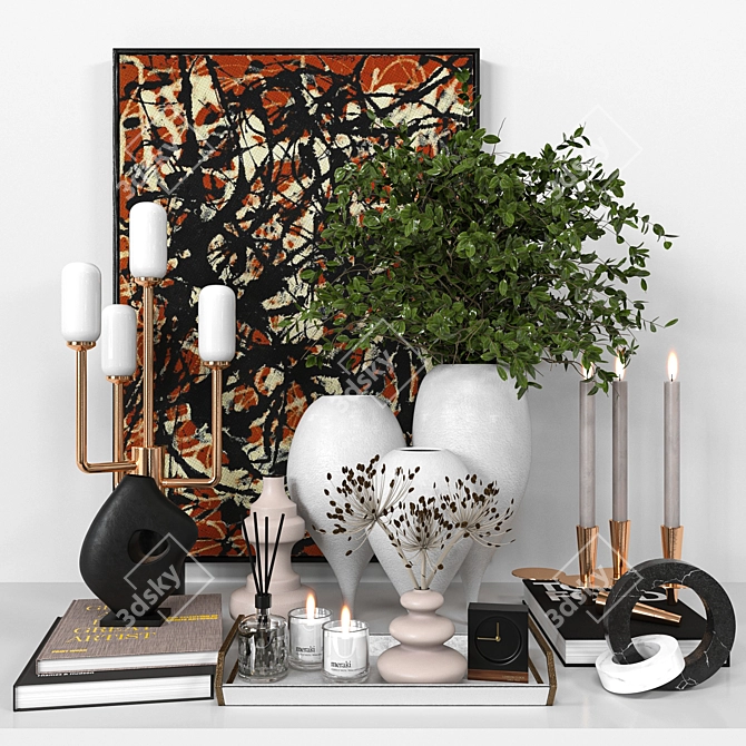 Modern Decor Set with Accessories 3D model image 1