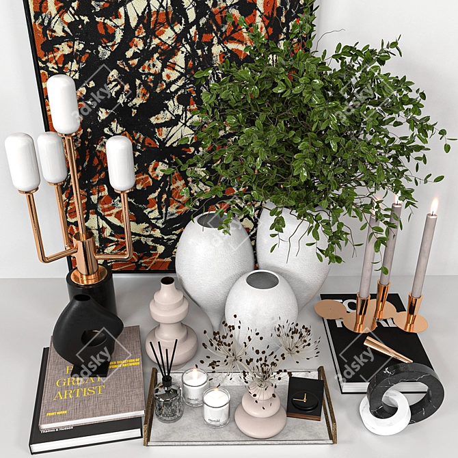 Modern Decor Set with Accessories 3D model image 6