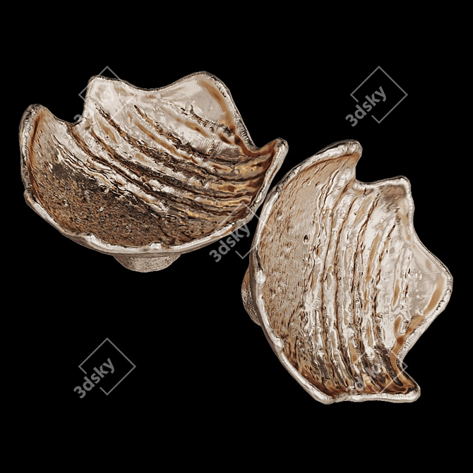 Leaf Pull Cast Furniture Handle 3D model image 2