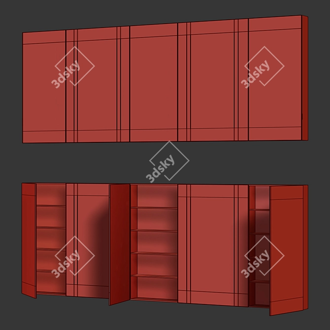 Modern Horizontal Reverse Mirror 3D model image 2