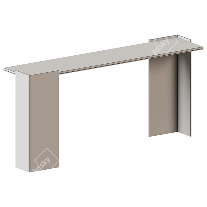 Elegant Marble Top Console Table 3D model image 2