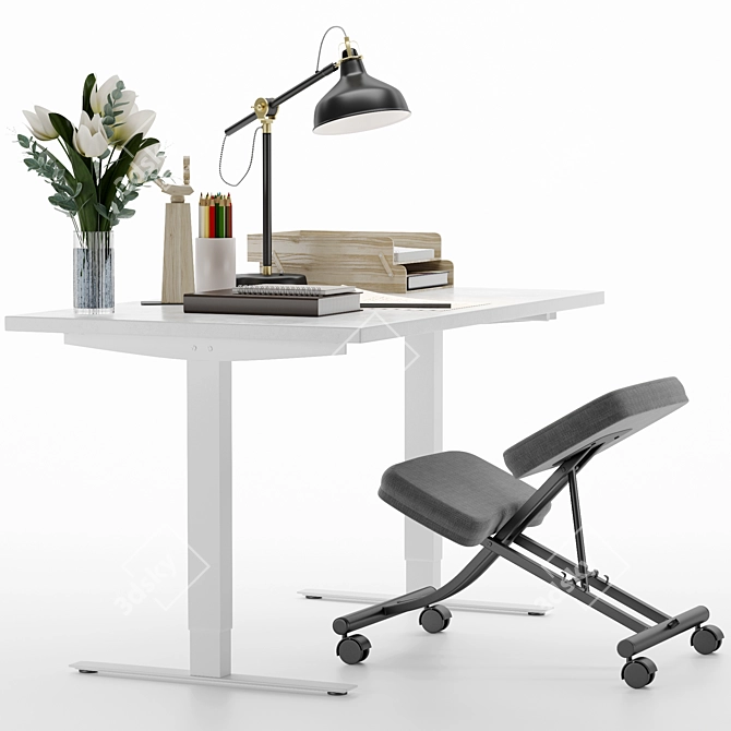 IKEA Office Workspace Set 3D model image 3