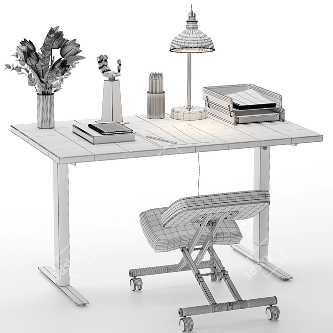 IKEA Office Workspace Set 3D model image 7