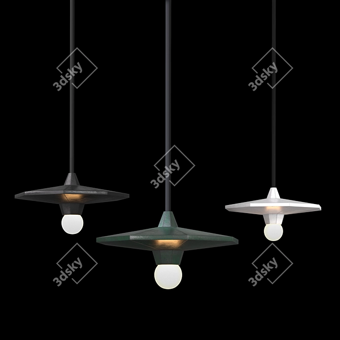 Handcrafted Ceramic Pendant Lamp Flowing Luminescence 3D model image 5