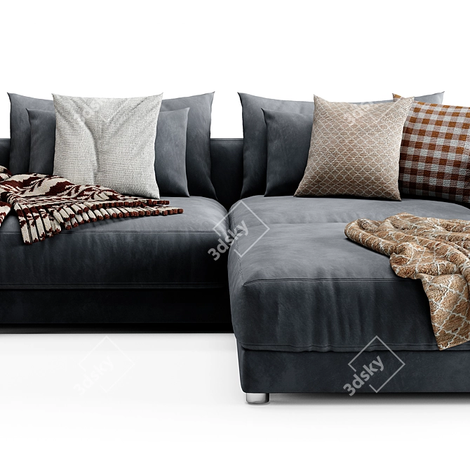 Elegant Poliform Bristol with Ottoman 3D model image 2