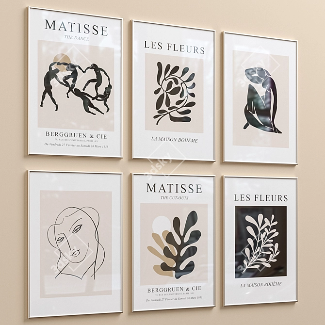 Matisse Abstract Gallery Wall Set 3D model image 2