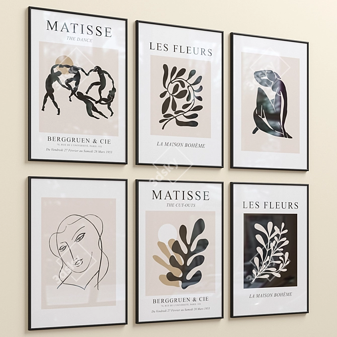 Matisse Abstract Gallery Wall Set 3D model image 3