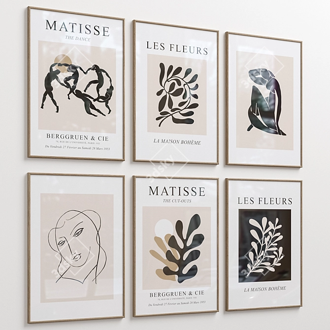 Matisse Abstract Gallery Wall Set 3D model image 4