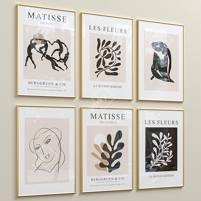 Matisse Abstract Gallery Wall Set 3D model image 6