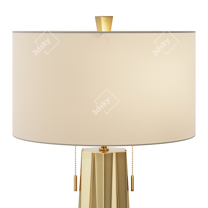 Antique Brass Double Star Table Lamp 3D model image 2