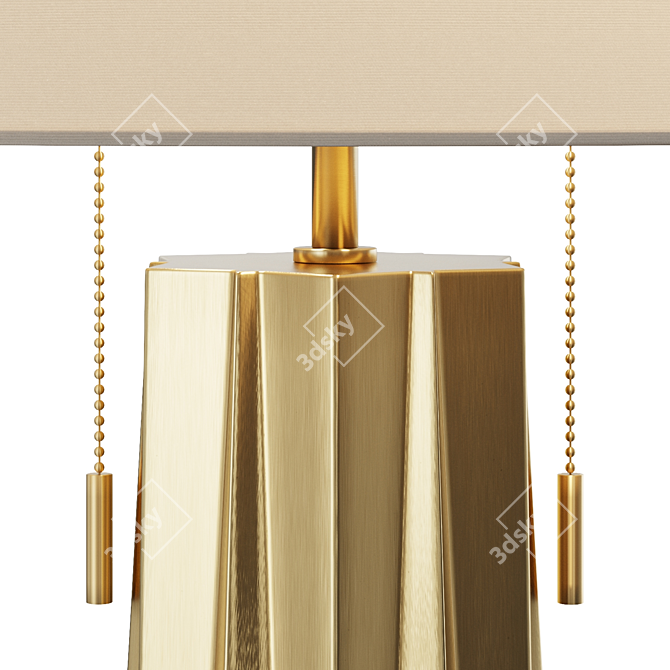 Antique Brass Double Star Table Lamp 3D model image 3