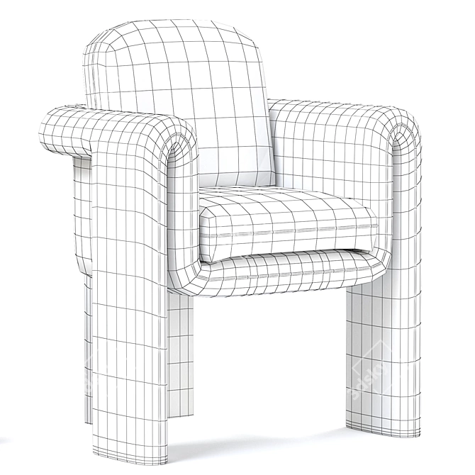 Luxurious Velvet Floria Armchair 3D model image 5
