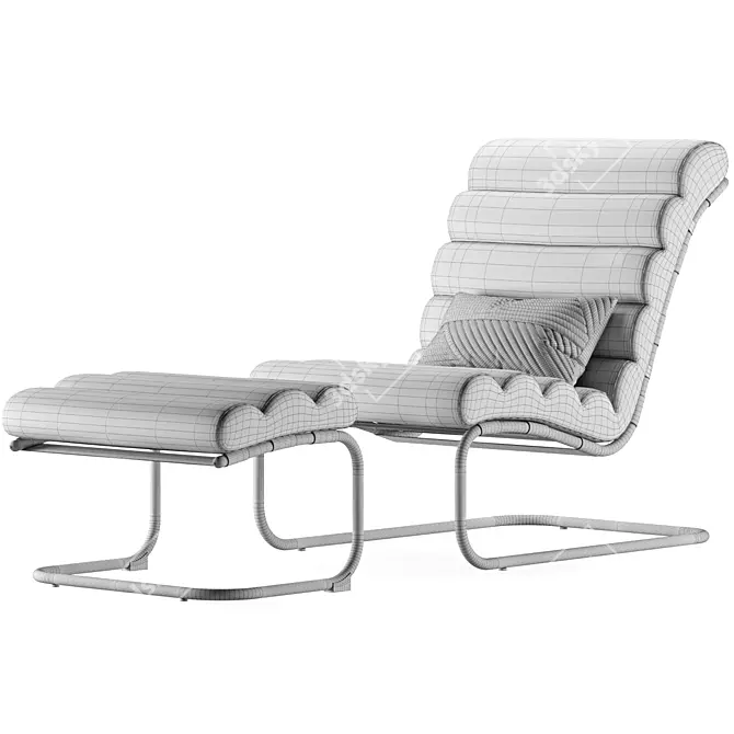 Twilight Loop Armchair & Footstool 3D model image 4