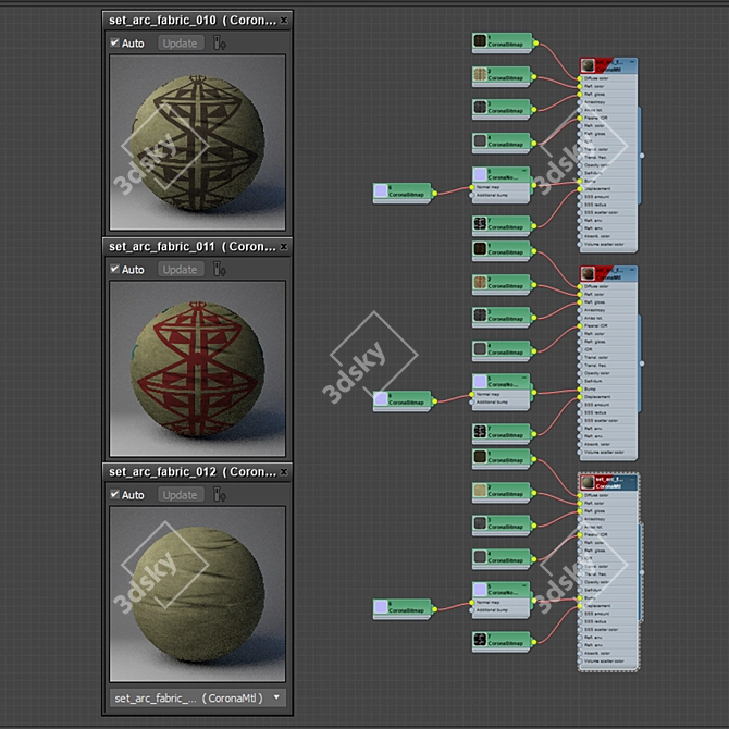 Seamless Fabric PBR Material Pack 3D model image 2
