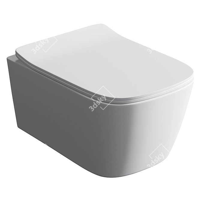 Italian ArtCeram A16 White Toilet 3D model image 1